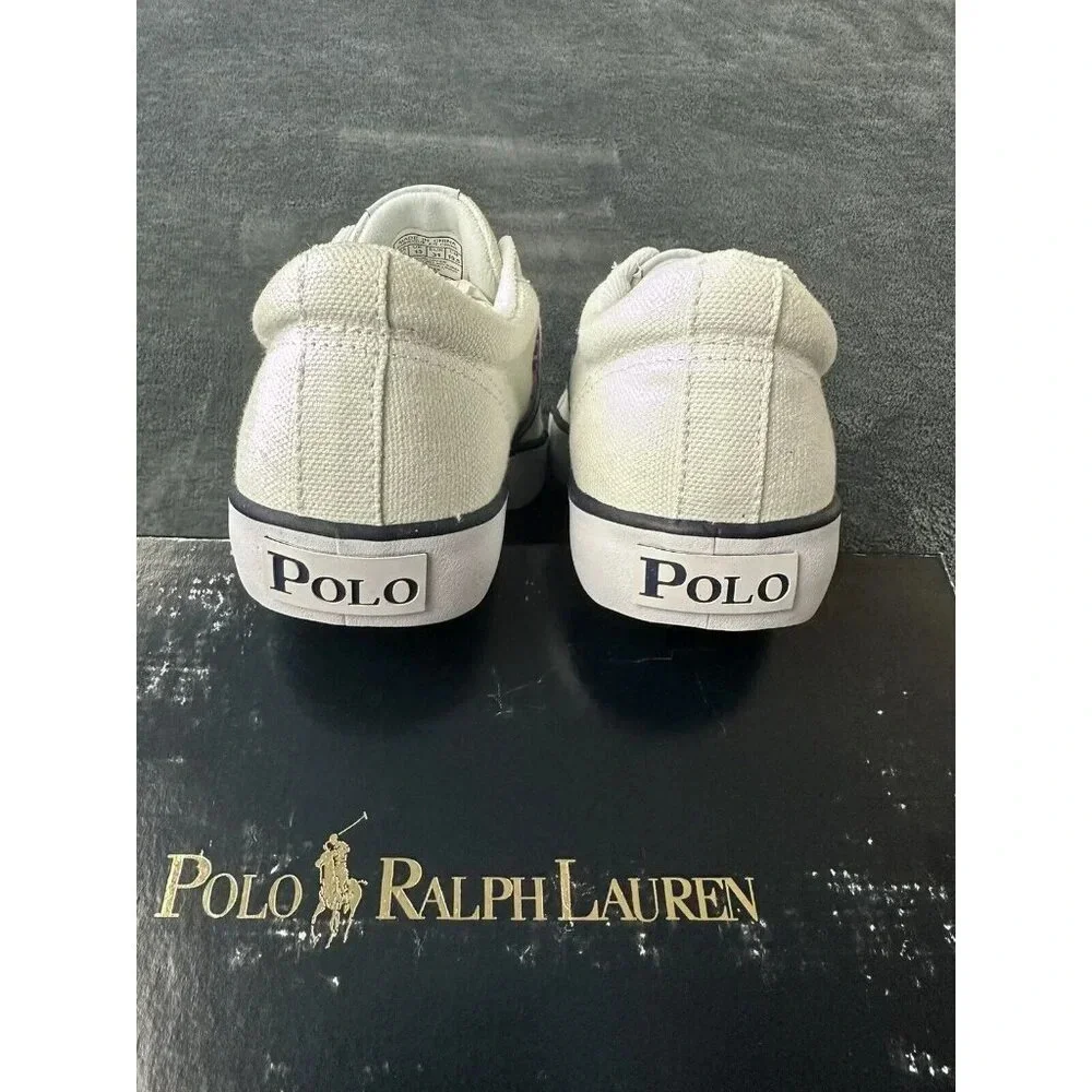 Polo Ralph Lauren kids Giles Canvas Shoes Size 13.5  White/ Bright Blue Canvas